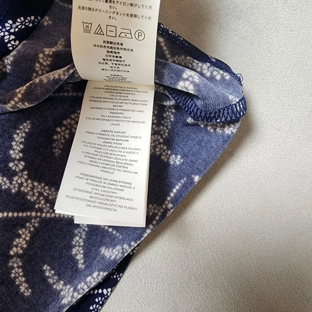 NWT Michael Kors Women's Floral Print Sleeveless Tank Top‎ True Navy Size Small